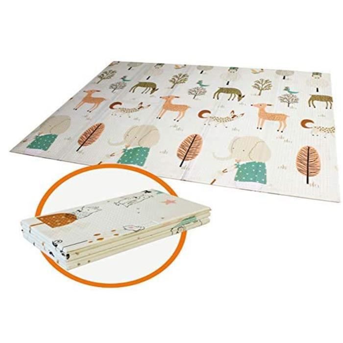Tapis De Jeu Pour Bebe Enfant Tapis D Eveil Et De Jeux Pour Bebe Tapis Pliable En Mousse Antiderapant Impermeable 148x 195 X 1 Cm Cdiscount Jeux Jouets