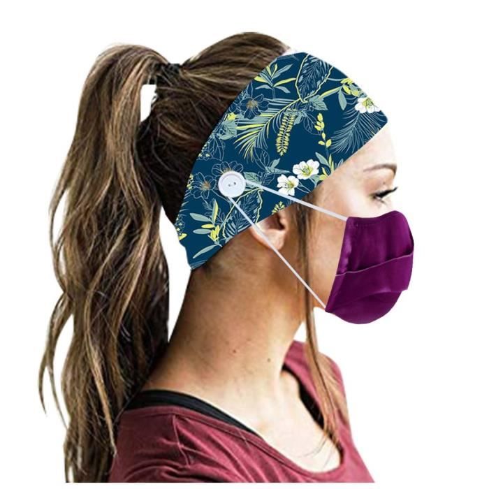 Bandeau de Sport pour Hommes et Femmes Bandeau Cheveux Femme Bandeau à Bouton imprimé Floral pour infirmières Yoga Sports Workout Turban pour Les médecins et Tout Le Monde Bandeau de Sport pour Hommes et Femmes Bandeau Cheveux Femme Bandeau à Bouton imprimé Floral pour infirmières Yoga Sports Workout Turban pour Les médecins et Tout Le Monde