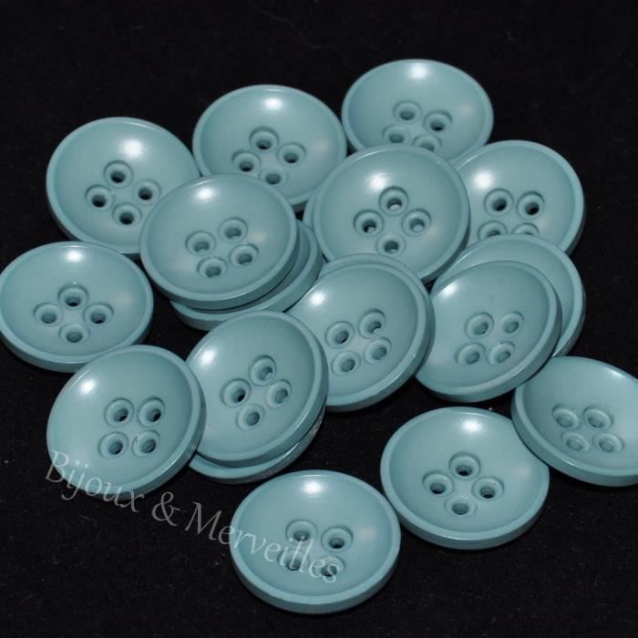 Bouton Ancien De Mercerie - Bleu Mat - Diamètre 1,2 Cm - Lot De 1 à 10 Pièces - Occasion