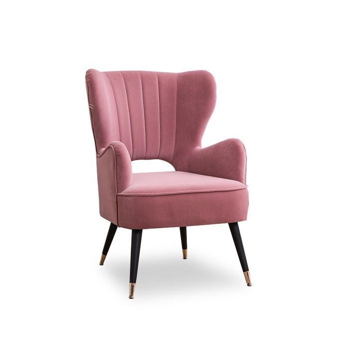 Fauteuil design pied effet laiton Trendy - Rose Fauteuil design pied effet laiton Trendy - Rose