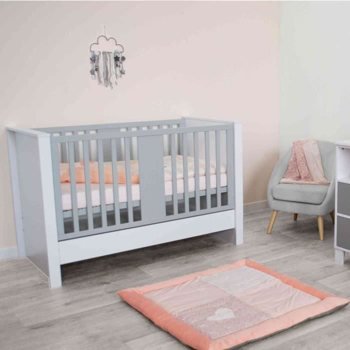 Lit Bebe En Bois Anthracite Bora 70x140 Cdiscount Puericulture Eveil Bebe