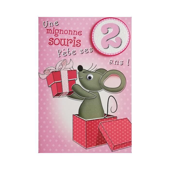 Carte De Voeux Enfant Anniversaire 2 Ans Fille Achat Vente Carte Correspondance Carte De Voeux Anniversaire Cdiscount