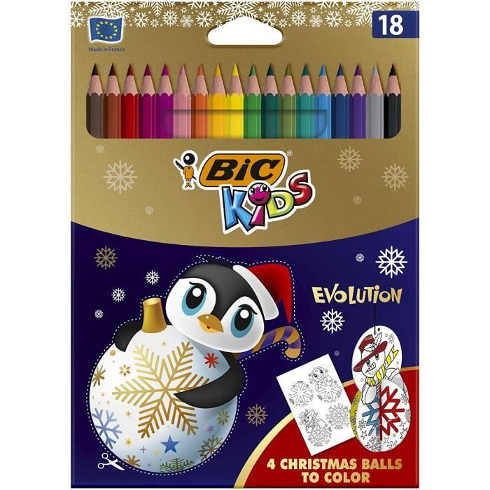Crayons de couleur pour adultes BIC Kids Evolution Crayons de Couleur  Edition Limitée de Noël - Couleurs Assorties, Blis 15673 - Cdiscount  Beaux-Arts et Loisirs créatifs