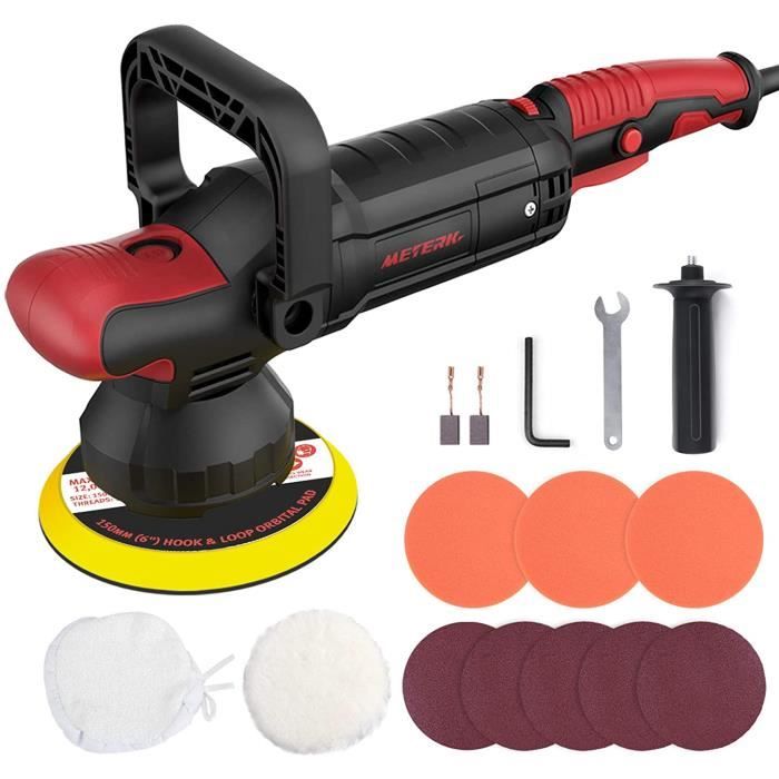 Polisseuse Voiture AUTIWOZ 850W - 6 Vitesses 1800-4800 Tr/min - Poignée D Amovible - Kit Complet Polissage