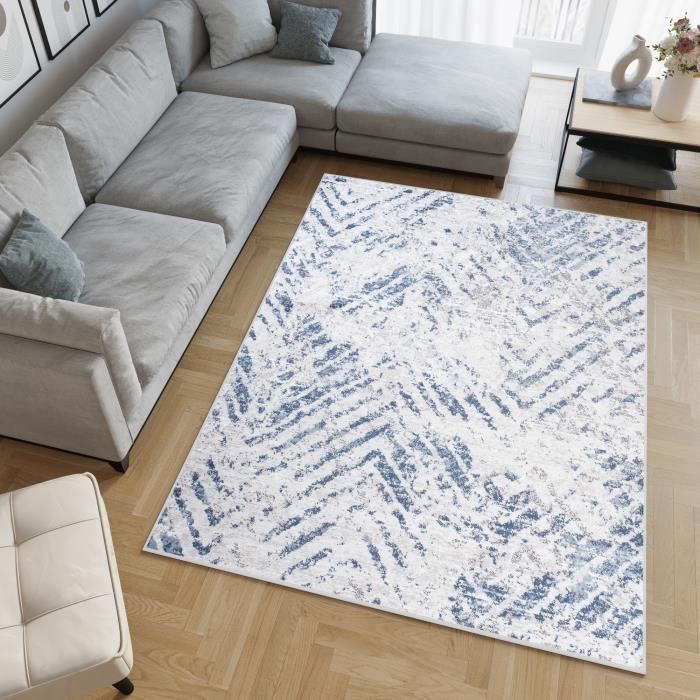 Vera Effet 3D Motif géométrique Aspect fait à la main Tapis de salon super doux the carpet 160 x 230 cm Poils longs 30 mm