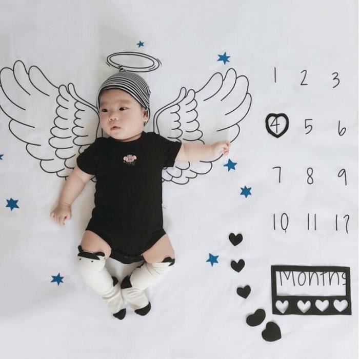 Tapis D Eveil Tapis De Jeu Bebe Accessoires De Photographie Infantile Nordique Bebe Jours Creatifs Mois Ans Type 26 100x100cm Cdiscount Puericulture Eveil Bebe