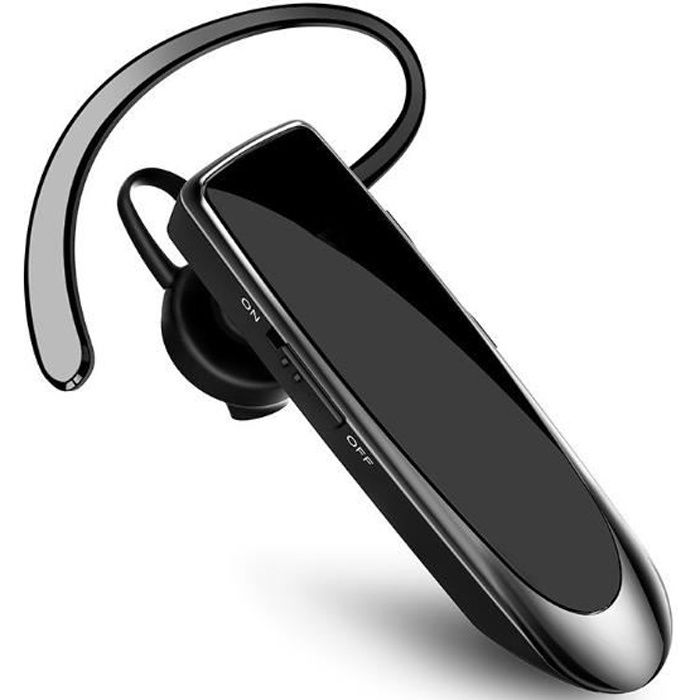 Main Libre Bluetooth Oreillette, Casque sans Fil Bluetooth avec Microphone, Noir