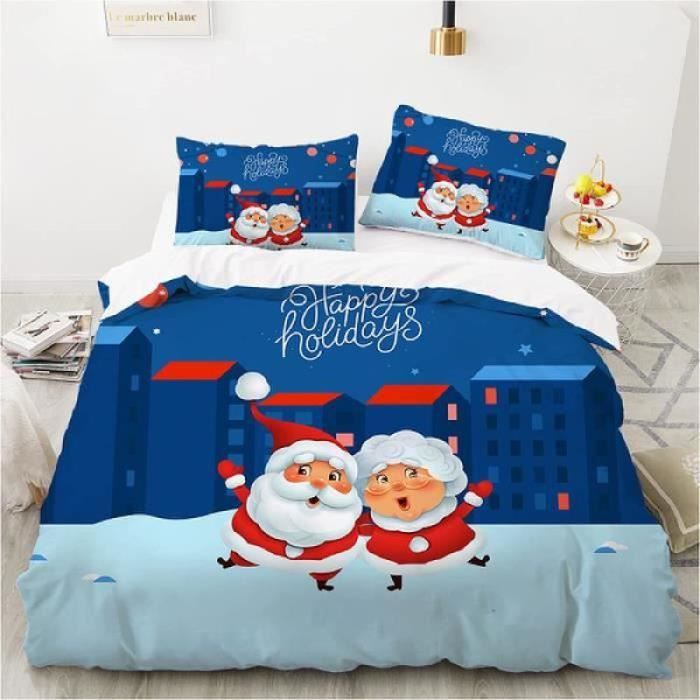 Sets de Housse de Couette Lumières de Noël en Microfibre avec Fermeture