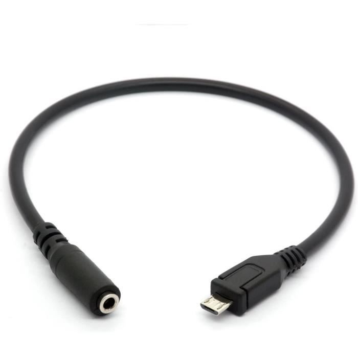 Câble Micro USB Mâle Vers Femelle - Prise Jack 3,5 mm - Câble Audio AUX -  Cordon Pour Adaptateur De Casque Avec Micro Actif[182] - Cdiscount  Informatique