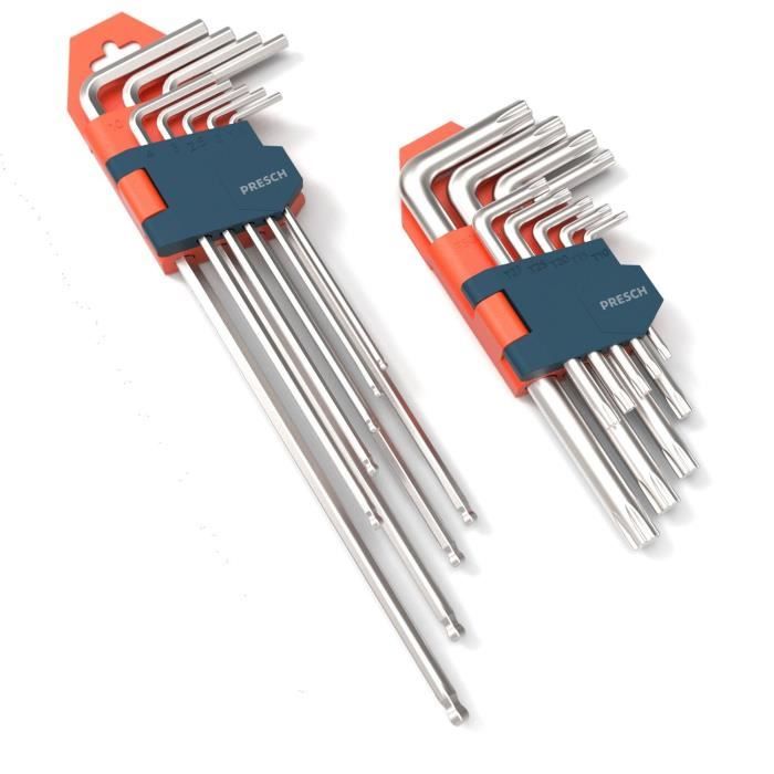 Presch Jeu De 18 Cles Allen Et Tx Coffret Cles 6 Pans Creux Hx Et Tx Professionnelles Avec Volet Rabattable Achat Vente Cle Allen Presch Jeu De 18 Cles Allen Cdiscount