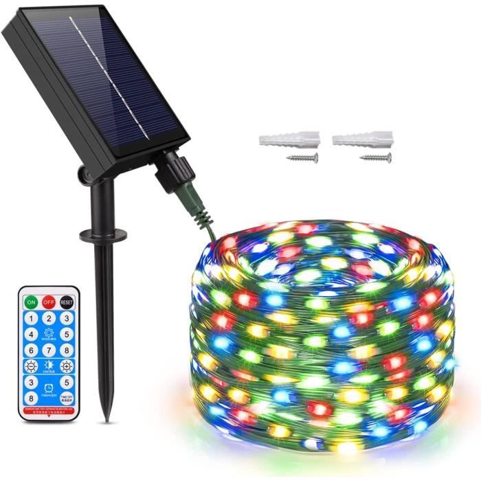 Guirlande Solaire Extérieur 36m Libtit - 50+3 LED, Télécommande, 5 Modes | Étanche Jardin, Fête
