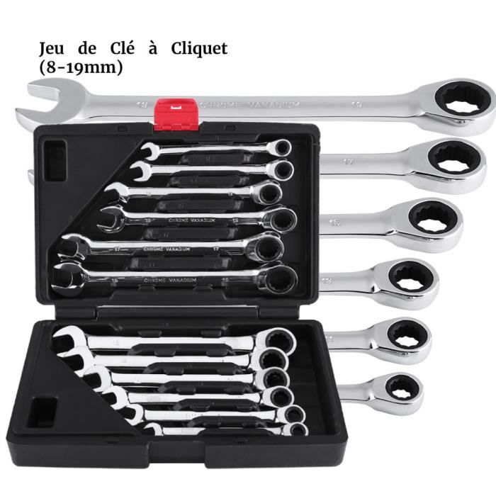 12 CLES MIXTES ARTICULEES A CLIQUET EN MALLETTE main image 1