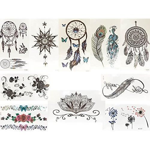 Tatouages Temporaires Flash Or Et Argent – Lot De 10, Autocollants Classiques