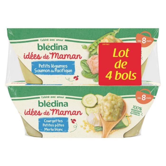 Blédina Idées de Maman, Repas bébé dès 8 Mois, Légumes & Poissons