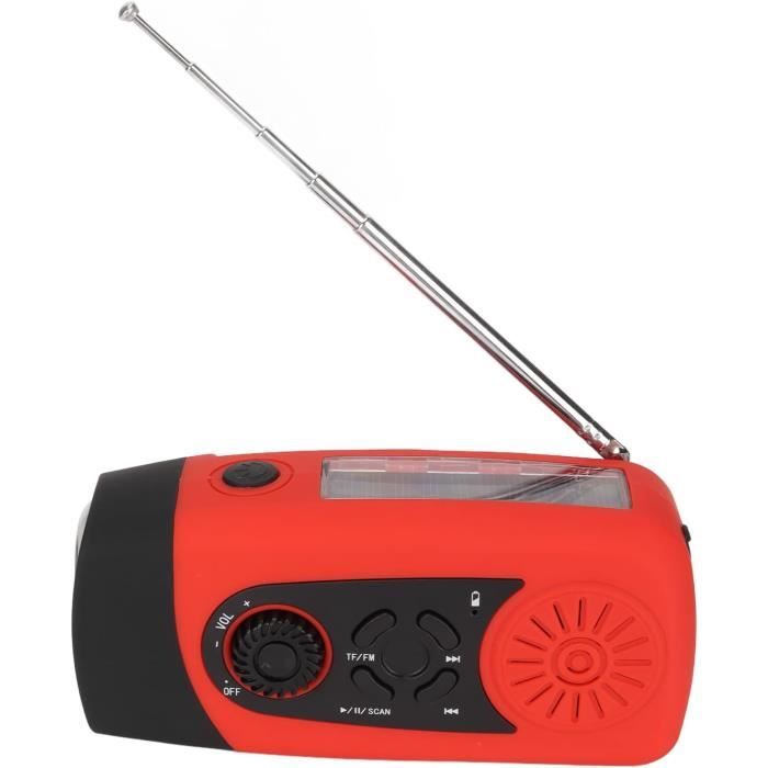 Radio Solaire Portable Avec Manivelle - Lampe Torche, Chargeur USB 2000mAh Pour Urgences