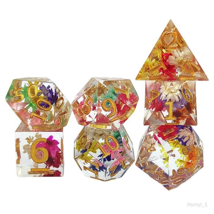 Jeu de des ,GD--Jeu de dés polyédriques à paillettes irisées pour jeu