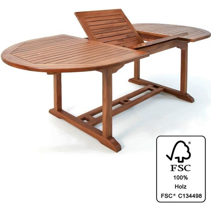 Table de jardin Vanamo Bois d'eucalyptus 200 x 100 x 74 cm Extérieur Terrasse