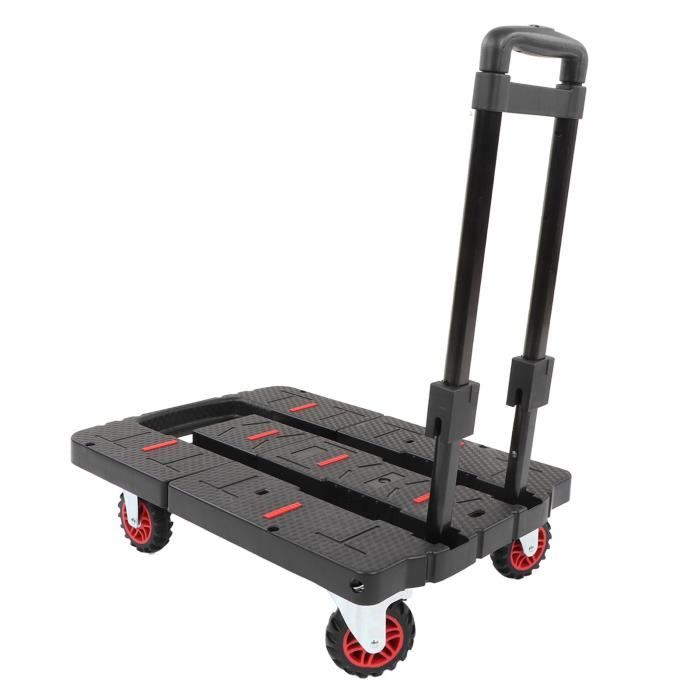 Chariot Pliant 500lbs - 4 Roues Avec Sangles - Acier Inoxydable Pour Déménagement, Courses