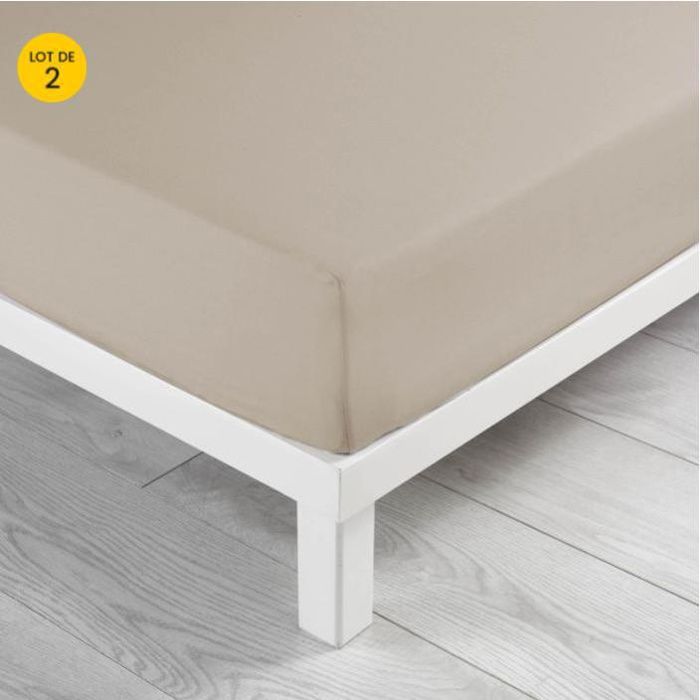 Drap Plat 180x290 Cm Biolina Taupe – 100% Coton Bio Doux Et Respirant – Linge De Lit Naturel Pour 1 Personne