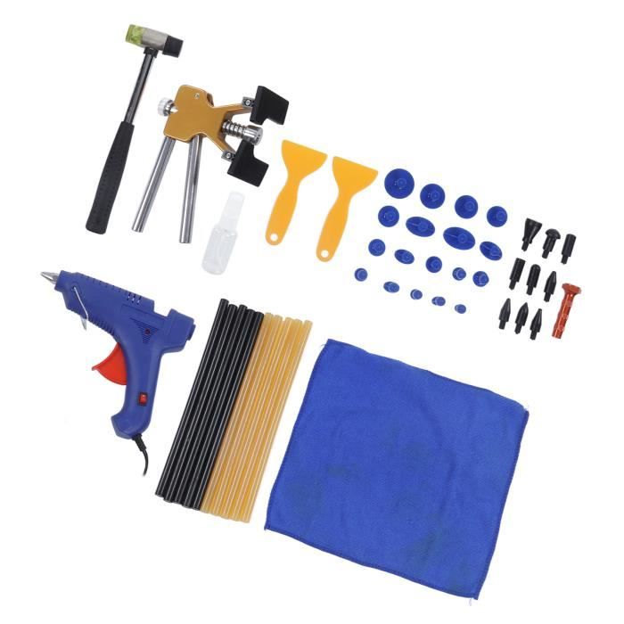 Kit Débosselage 19 Pièces – Barre En T + 18 Languettes Adhésives Universel Voiture Hail Repair