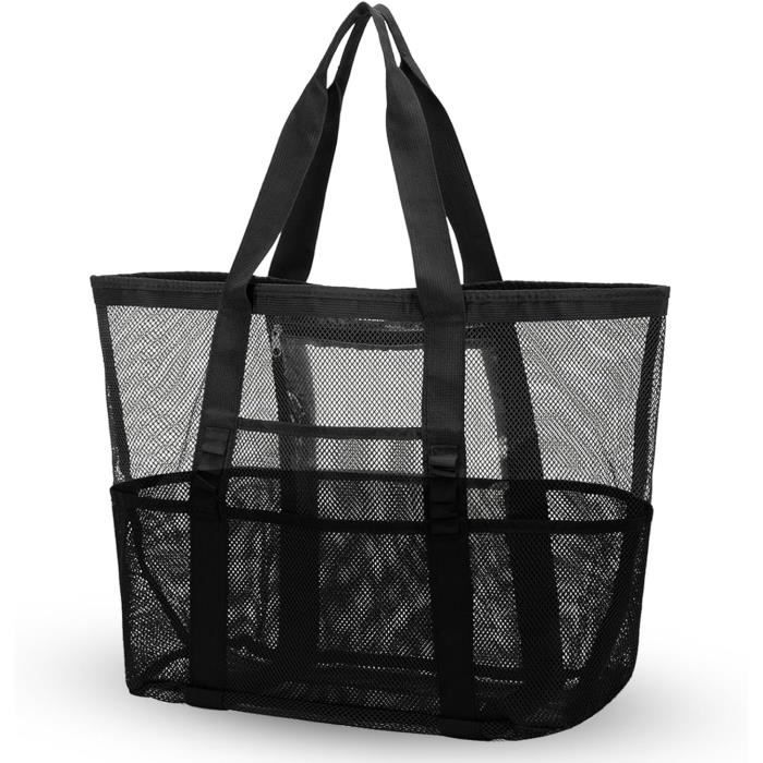 Sac De Plage Grande Capacité En Maille - 33x33x10 Cm - Fond Imperméable - Réutilisable Pour Piscine, Voyage