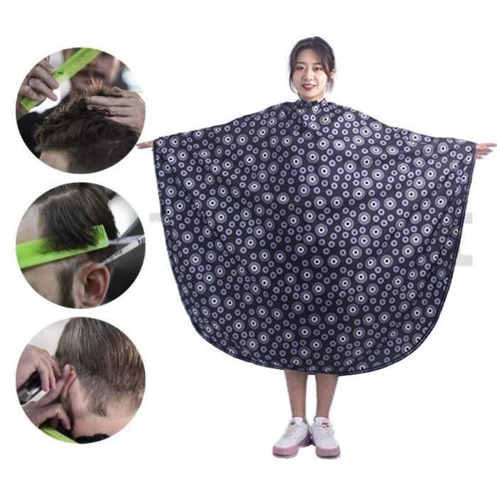 Tablier Coiffure Professionnel Imperméable - Cape Noir Nylon - Dimensions 162x146 Cm