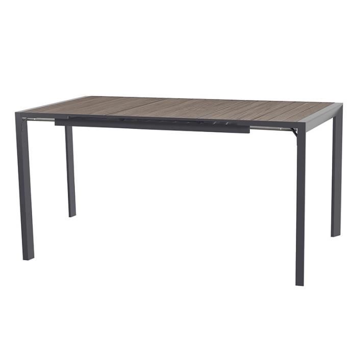 table haute extensible 8p evasion seigle/graphite hespéride - noir graphite