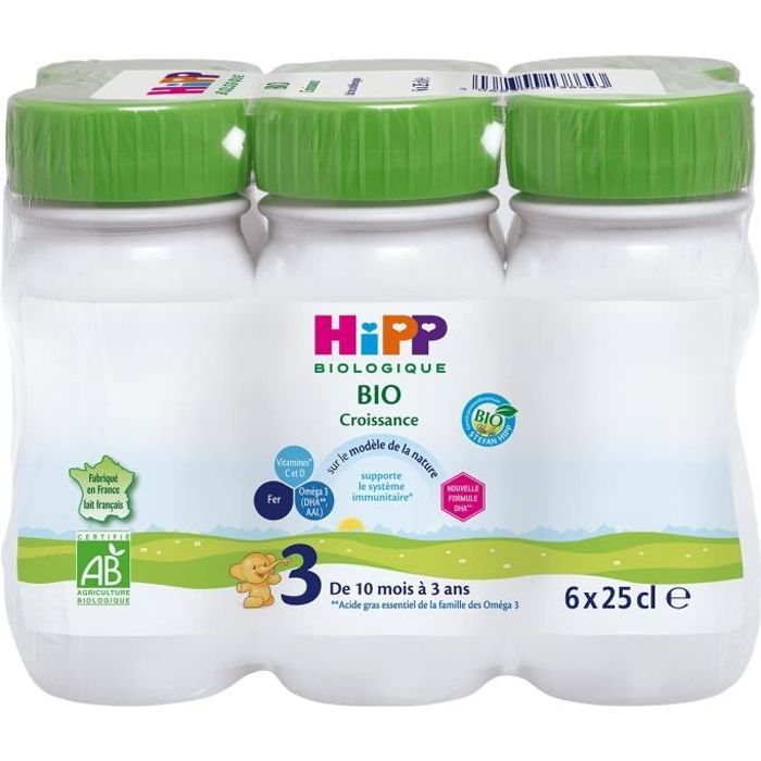 Hipp Bio Lait de Croissance Liquide Combiotic 3ème Âge 6 x 25cl Achat / Vente lait de