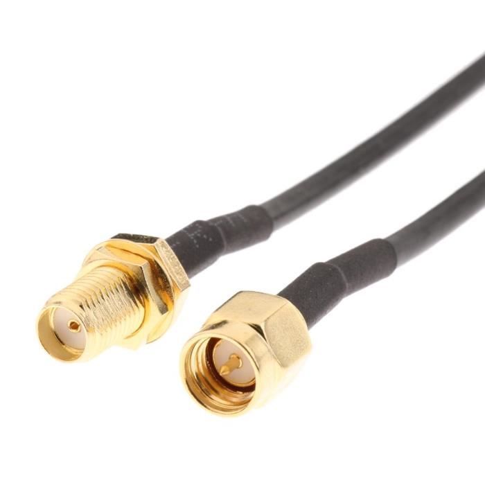 F43CS Câble Extension Antenne WiFi 4× RP-SMA 3 M + Base Magnétique – Boost Signal Routeur & Carte WiFi