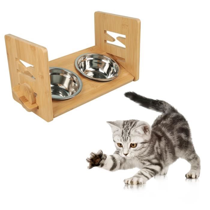 Meilleurs prix pour Support à bol pour chien grande taille - HOMEWELL - 40X 18 X 19.5 CM - 2 gamelles inox de grande taille