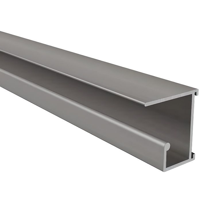 Rail en aluminium à visser sous tablettes pour dossiers suspendus, brut, Lg 1000 mm