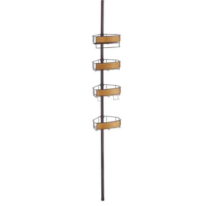 Standaard mat Plaats Étagère de Douche en Teck REALWOOD Bois,Bronze - Cdiscount Maison