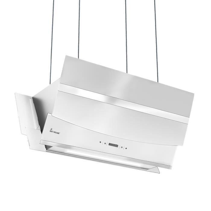 Hotte aspirante cuisine 90cm Hotte Îlot Inclinées acier inoxydable verre