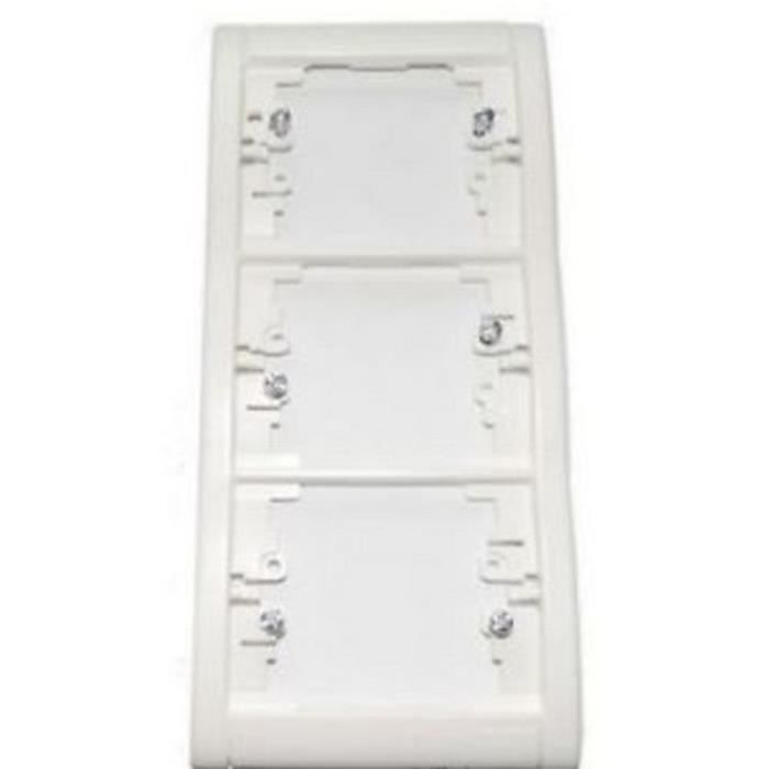Plaque Triple Legrand Sagane Beluga Argent 85148 - 3 Postes Horizontal - Neuf