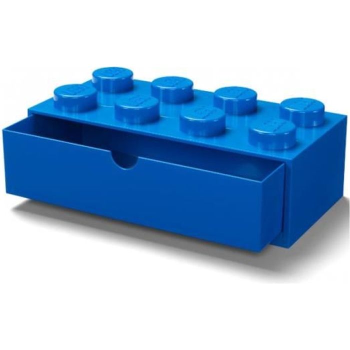 LEGO Boîte de Rangement Empilable 8 Boutons Bleu Taille L