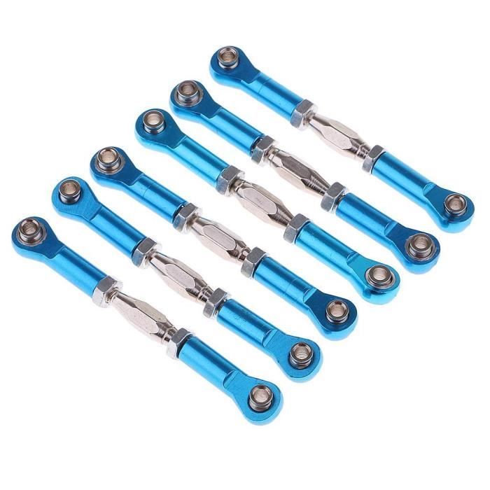 Tbest 2 Barres De Direction RC – Tringlerie Servo En Alu – Bleu – Compatible HSP 94111/94188 – M3
