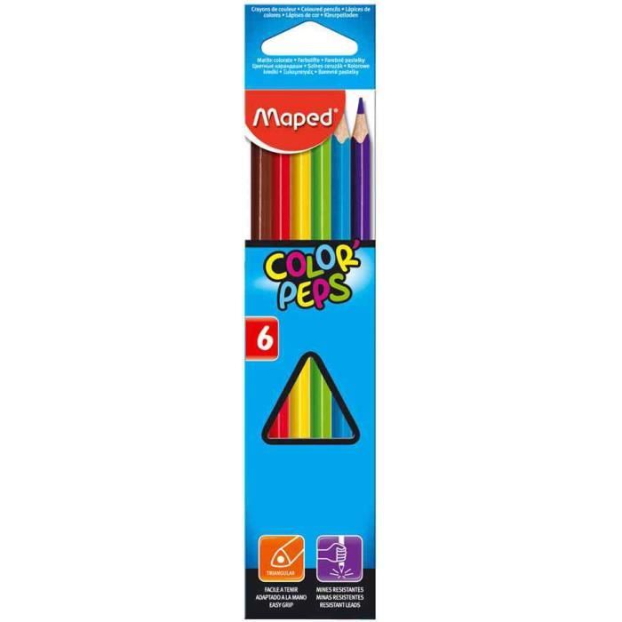 Etui de 6 crayons couleur COLOR'PEPS - Triangulai