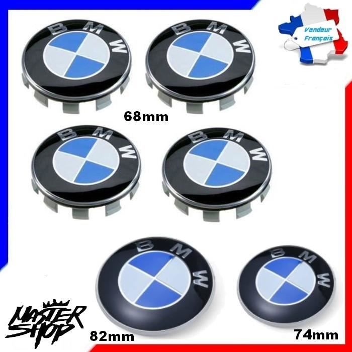 cache moyeu BMW + emblème coffre capot