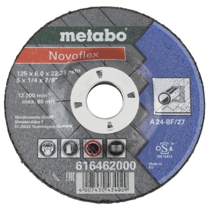 Disque abrasif METABO Novoflex 125 x 60 x 2223 mm haut de gamme résistant