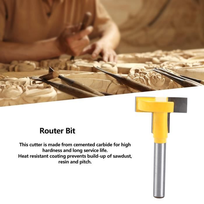 TopHomer 1 Fraise à Fente En T De 6 X 30 Mm, Tige De 6 Mm Pour Le Nettoyage Du Fond, Fraise CNC, Outil De Travail Du Bois