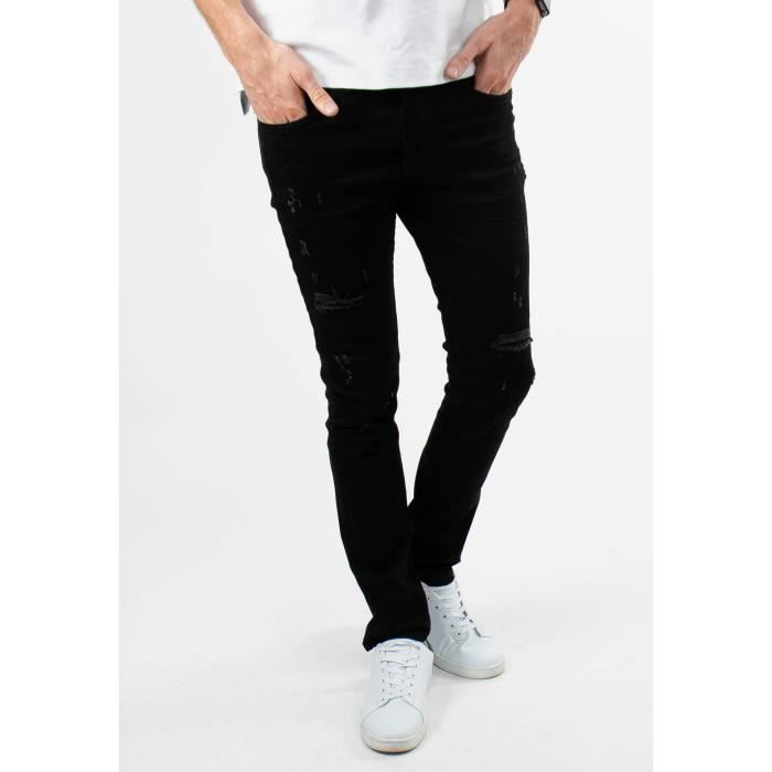 Hollyghost Jean noir avec trous noir 34 Noir Cdiscount Prêtà