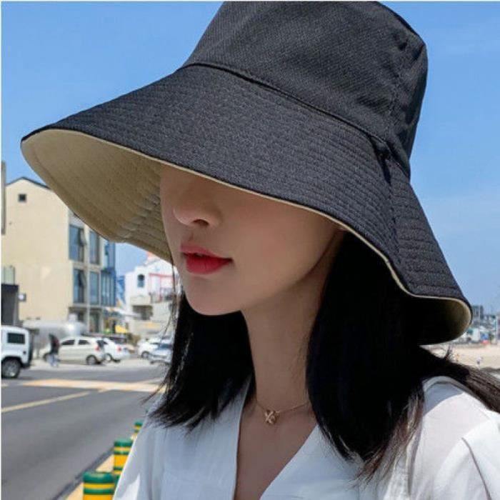 LIOONS Chapeau de Plage visière Chapeau de Paille avec des Pierres