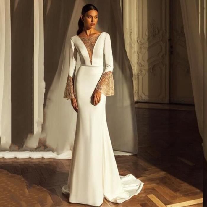 Robe de mariée sirène satin deals