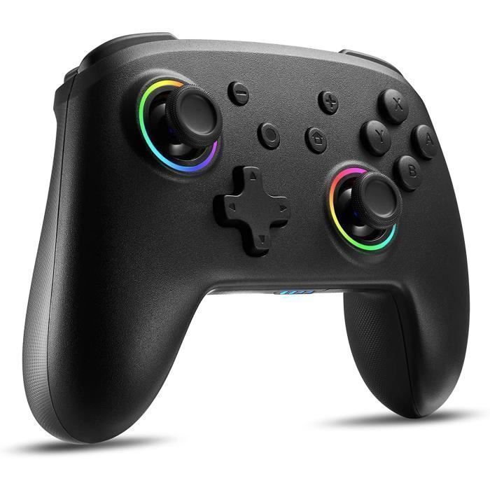 Manette Switch/OLED/LITE LED RGB Noir, Sans Fil Bluetooth