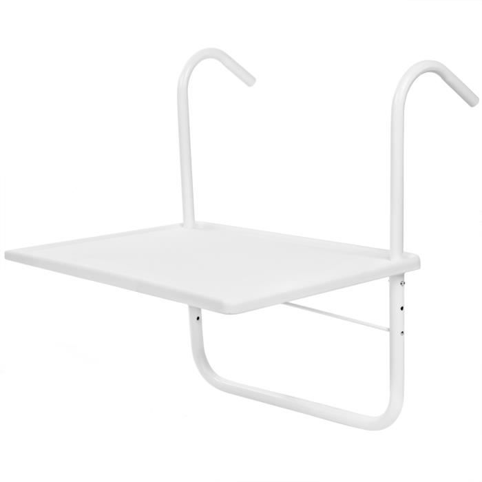 prixprime - table de balcon rectangulaire 52x40cm blanc