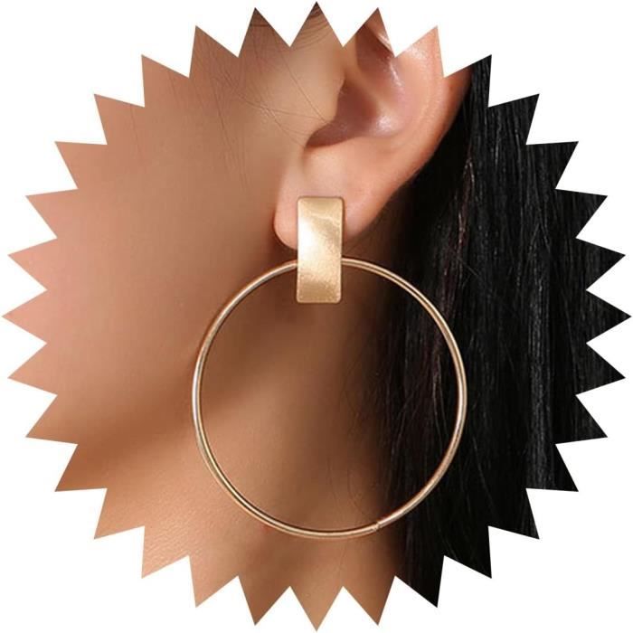 Boucles D'oreilles Créoles Géométriques En Or Jaune 9 Carats - Marque Jewellerybox, Neuves Avec étiquettes