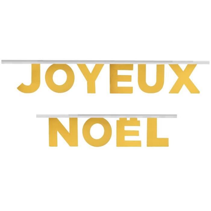 Banderole lettre Joyeux Noël en doré or métallique de 250cm (x1) REF/7732 Cdiscount Maison