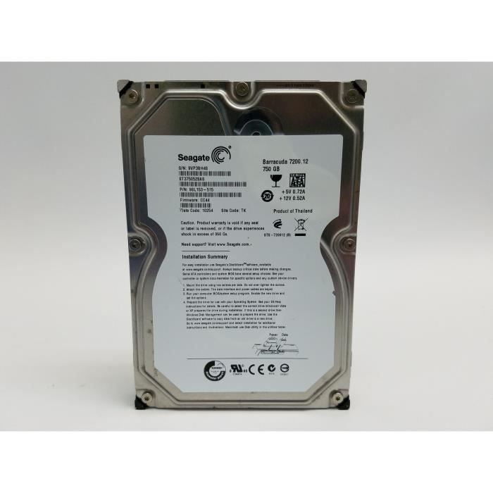 Seagate Barracuda 4 To 3.5" SATA III – Disque Dur Fiable 5400 RPM, Stockage Massif PC Externe & NAS