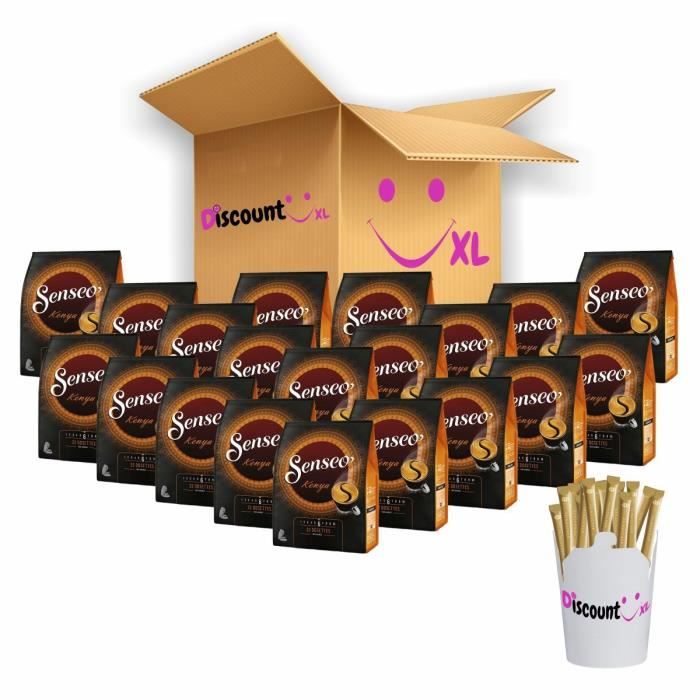 Café Senseo Kenya 640 dosettes + 25 Sticks de sucre Hellma Cdiscount