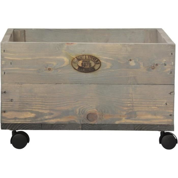 Jardinière à Roulettes Esschert Design - 38x38x24.6cm - Mobile Et Pratique Pour Balcon